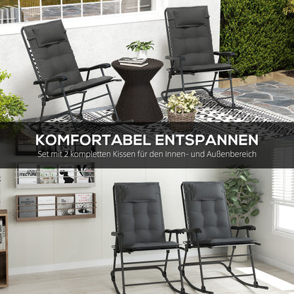 Outsunny 2er Set Auflage für Sonnenliege Wasserabweisend Liegenauflage für Gartenliege Polsterauflage 50x116x5 سم، Dunkelgrau