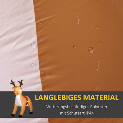 HOMCOM Aufblasbares Rentier، 1,8 m، LED-Lichter، Zubehör، automatisches Aufblasen، Gelb