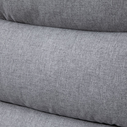 HOMCOM Relaxsessel mit Liegefunktion Einzelsofa Verstellbar Liege 165° neigbar Liegesessel Ruhesessel Fernsehsessel für Wohnzimmer Schlafzimmer Leinen-Touch Hellgrau 91 x 92 x 102 cm