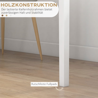 HOMCOM Küchentisch Esstisch Quadratischer Tisch, modern design, 75 cm x 75 cm x 76 cm, vit