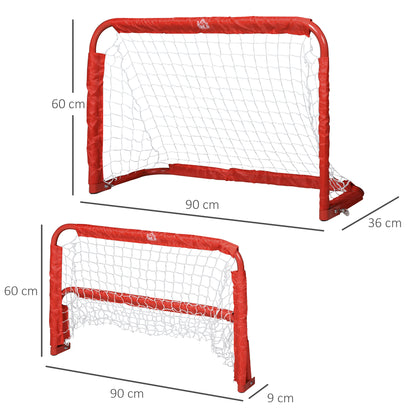 مجموعة HOMCOM Fußballtor، 2 klappbare Minitore، Metallrahmen،inkl. Werkzeug، 90 × 36 × 60 سم، متعفن