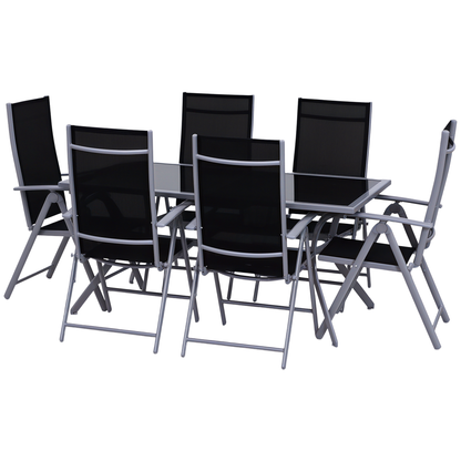 Outsunny Sitzgarnitur für 6 Personen Sitzgruppe Gartengarnitur Gartenset Gartenmöbel Alu