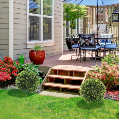 HOMCOM Künstliche Pflanzen im 2er-Set, UV-beständige dekorative Pflanzen, Deko-Pflanzen, Indoor, Outdoor, 45 cm, Grün