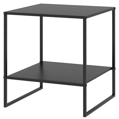 HOMCOM Beistelltisch im Industriedesign Couchtisch Nachttisch, 1 Ablage, Schwarz