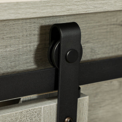 PawHut Hundekäfig mit 2 Türen, Hundebox, Transportbox für Hunde, rustikales Design, verriegelbar, Grau