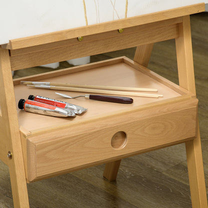Vinsetto Staffelei, Künstlerstaffelei, Höhenverstellbar, 1Schublade, Natur + Schwarz