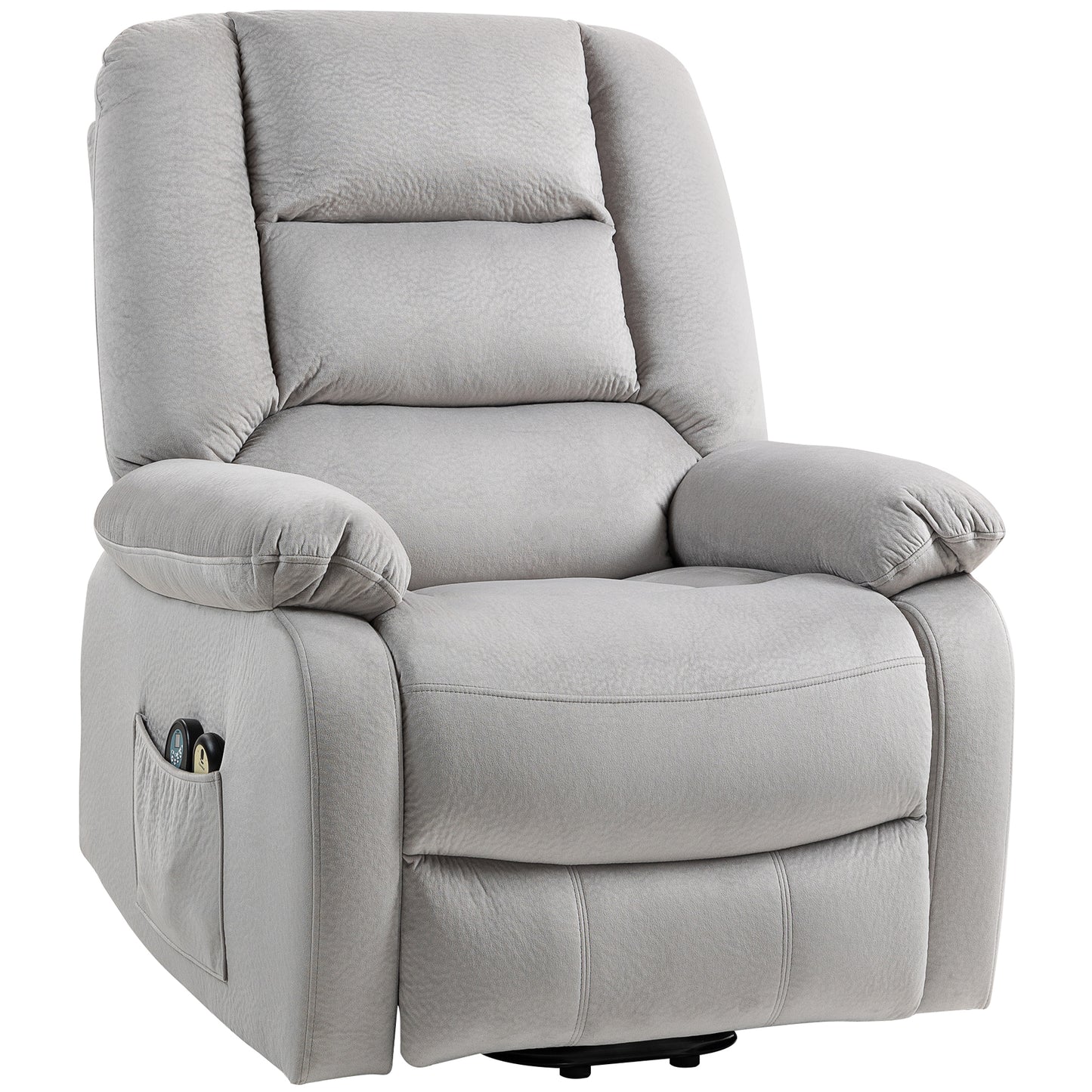 HOMCOM Aufstehsessel mit Massagefunktion, 90x93x110cm, Hellgrau