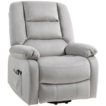 HOMCOM Aufstehsessel mit Massagefunktion, 90x93x110cm, Hellgrau