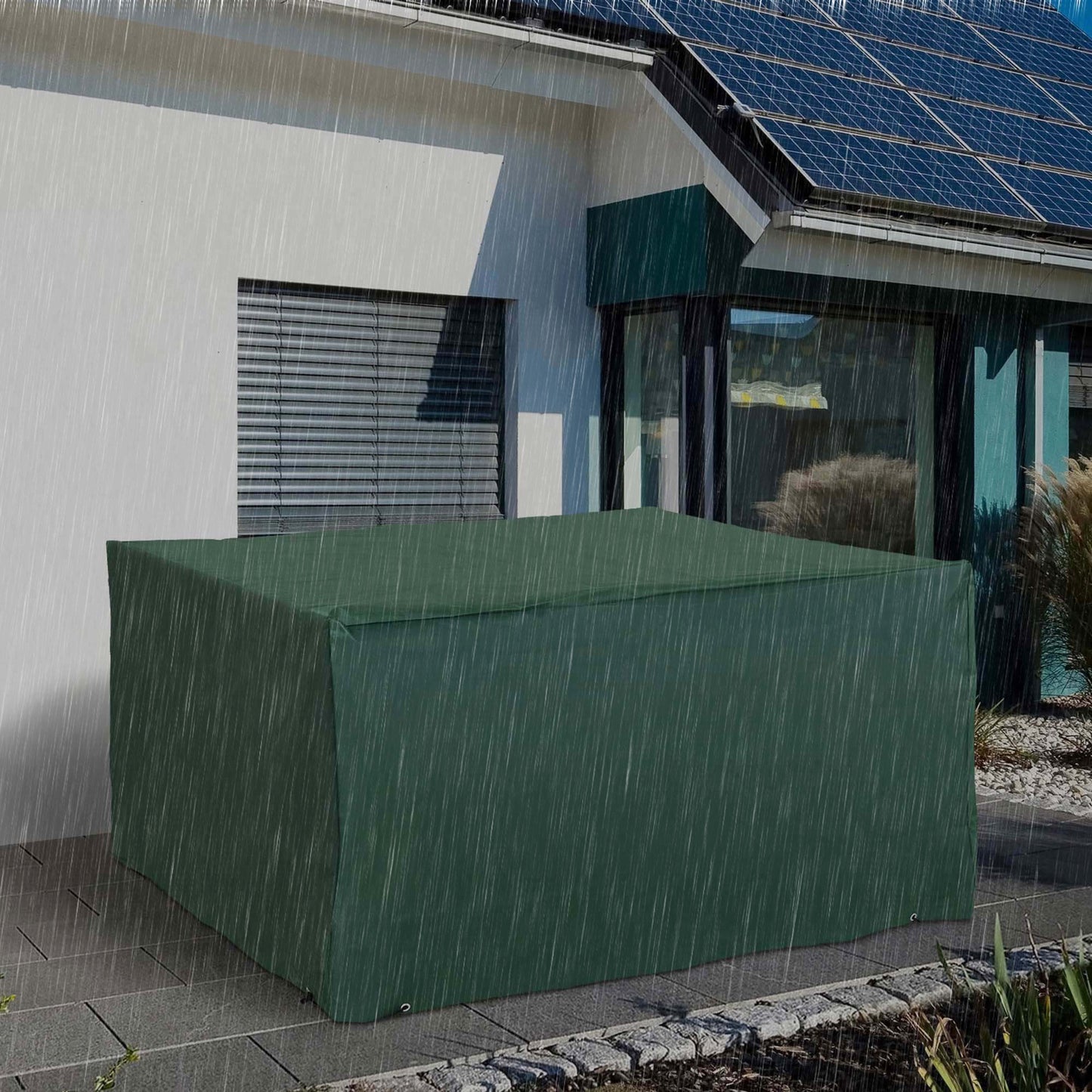 Outsunny Schutzhülle Abdeckung Abdeckhaube für Gartenmöbel 600D-Oxford Grün 135 x 135 x 75 cm