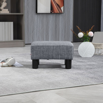HOMCOM Hocker mit Stoffbezug in Leinenoptik, bis 110 kg, hellgrau, 40 x 30 x 24cm