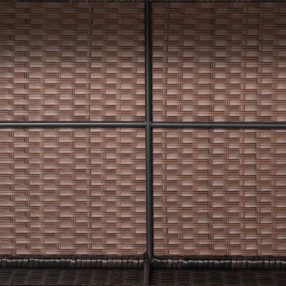 Outsunny Garten Beistelltisch Couchtisch Gartentisch Balkontisch Polyrattan Braun 85 x 50 x 39 cm