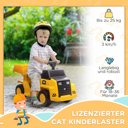HOMCOM Elektro-Kipplaster für Kinder، kippbare Ladefläche، بحد أقصى. 3 كم / ساعة، شاينويرفر، هوبي، جيلب، 74,5 × 36 × 43,5 سم