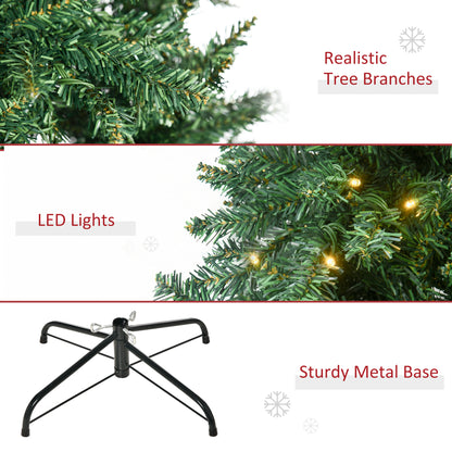 HOMCOM Weihnachtsbaum، 700 مصباح LED دافئ، 2154 Zweige، flammhemmend، Kunststoff/Metall، 210 x 142 سم، Grün