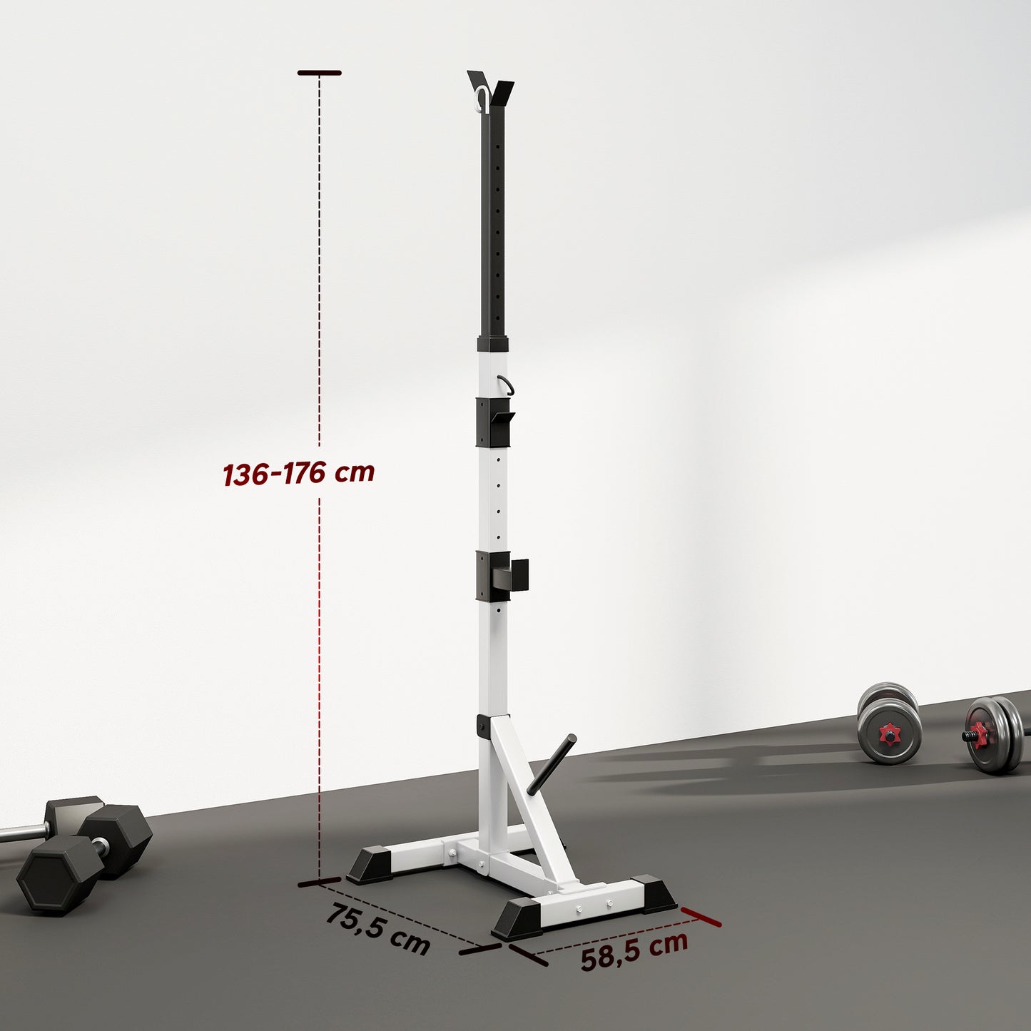 HOMCOM 2er Set Hantelständer 3 Ebenen Höhenverstellbar Hantelablage aus Stahl bis 200 kg belastbar Silber+Schwarz