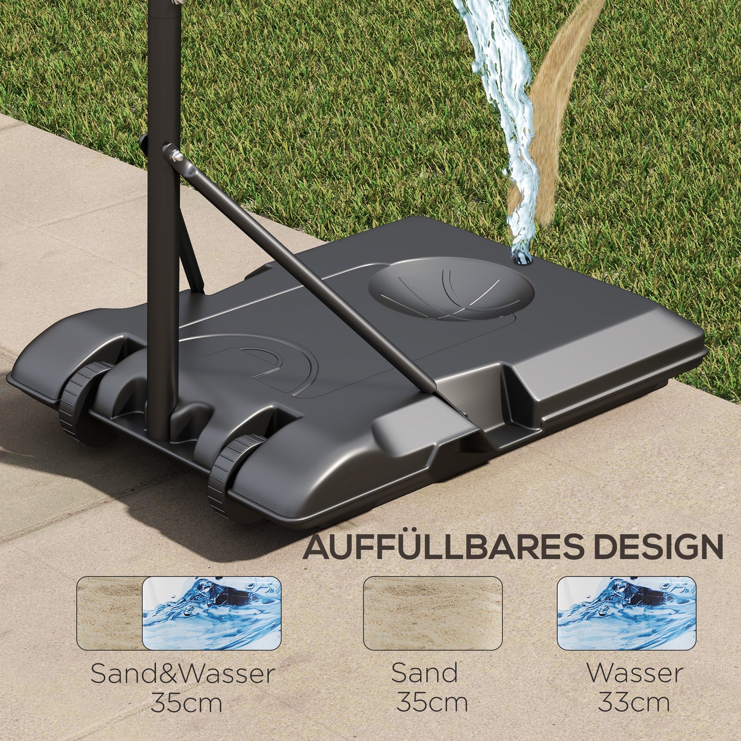 SPORTNOW Höhenverstellbarer Basketballkorb، freistehend، mit Netz und Rädern، أساس كبير، 179-209 سم، Kunststoff، Stahl