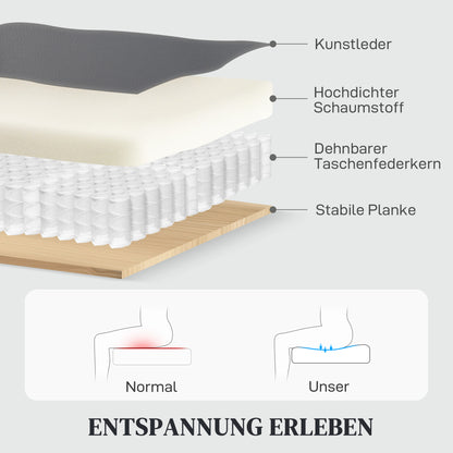 HOMCOM Relaxsessel, Polstersessel mit Liegefunktion, Fernbedienung, USB-Anschluss, Grau