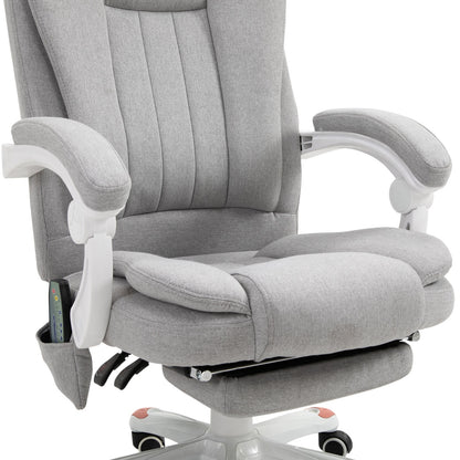 Vinsetto Massage Sessel, Bürostuhl, Gaming Stuhl, Polyester, Schaumstoff, Nylon, Grau, 66 x 63 x 107-115 cm