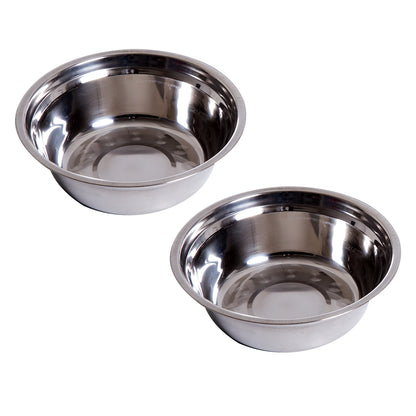 PawHut Erhöhter Hundenapf Futternapf mit 2 Näpfe Wassernapf 2 x 900ml Edelstahlnäpfen Fressnapf Futterstation Hundenäpfe für kleine Hunde Katzen Espresso
