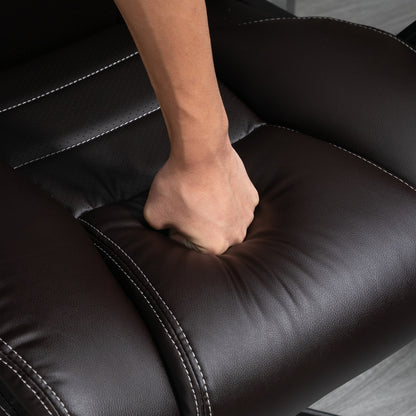 Vinsetto Bürostuhl mit Massagefunktion, höhenverstellbarer Chefsessel, ergonomischer Drehstuhl, 6 Vibrationspunkte, Braun
