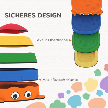 AIYAPLAY 5er-Set Trittsteine zum Balancieren, stapelbar, Froschform, Kunststoff, Bunt