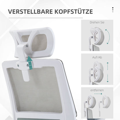 Vinsetto Bürostuhl Schreibtischstuhl Office-Stuhl، höhenverstellbar، 1 Kopfstütze، 58 × 61 × 119 سم. شوارتز
