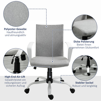 Vinsetto Bürostuhl Drehstuhl höhenverstellbarer Home-Office-Stuhl Schaumstoff Nylon