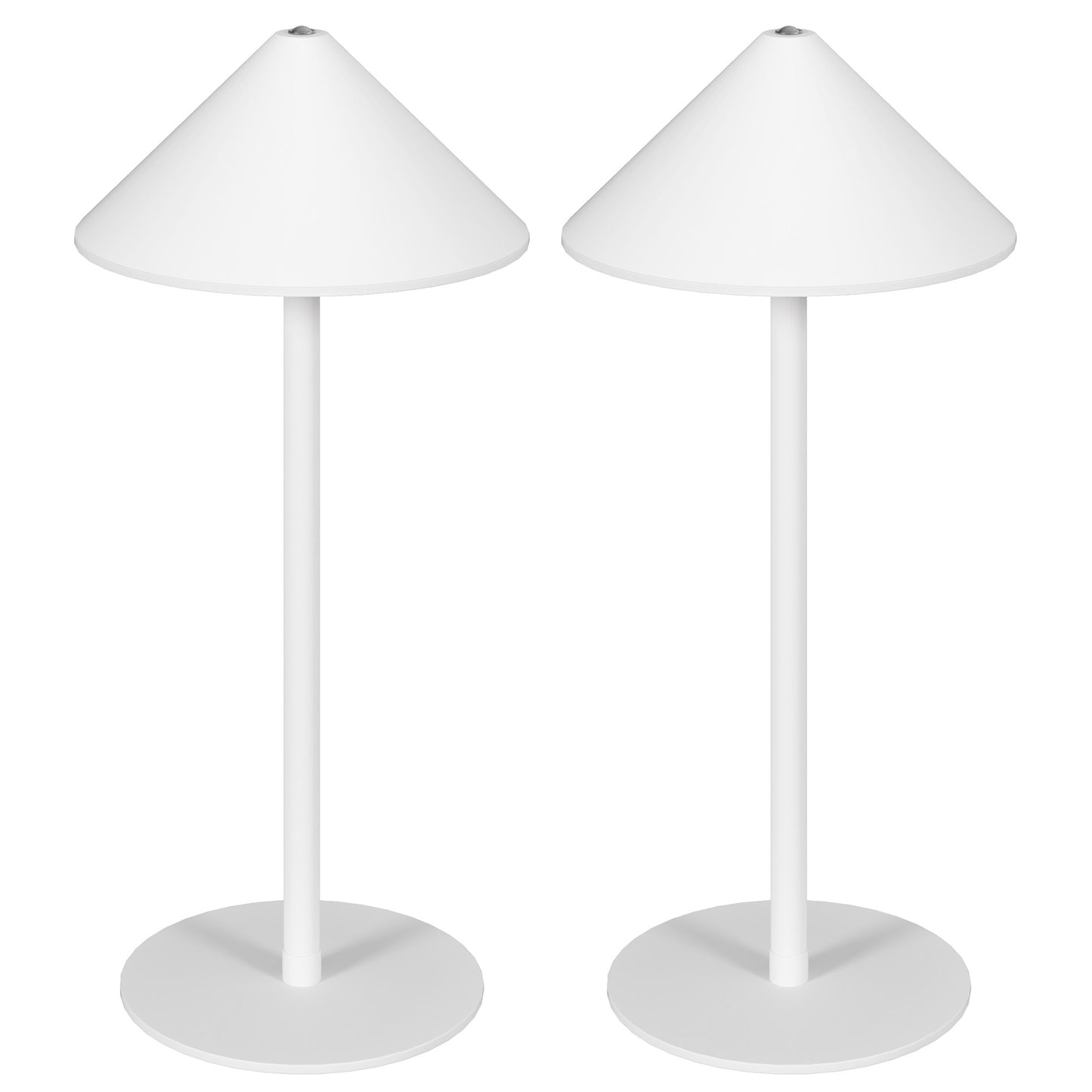 HOMCOM LED-Tischlampe mit USB-Kabel, Touchschalter, Metall, wiederaufladbar, Weiß