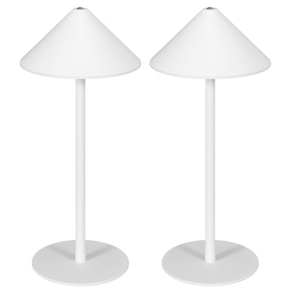 HOMCOM LED-Tischlampe mit USB-Kabel, Touchschalter, Metall, wiederaufladbar, Weiß