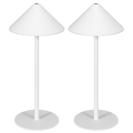 HOMCOM LED-Tischlampe mit USB-Kabel, Touchschalter, Metall, wiederaufladbar, Weiß