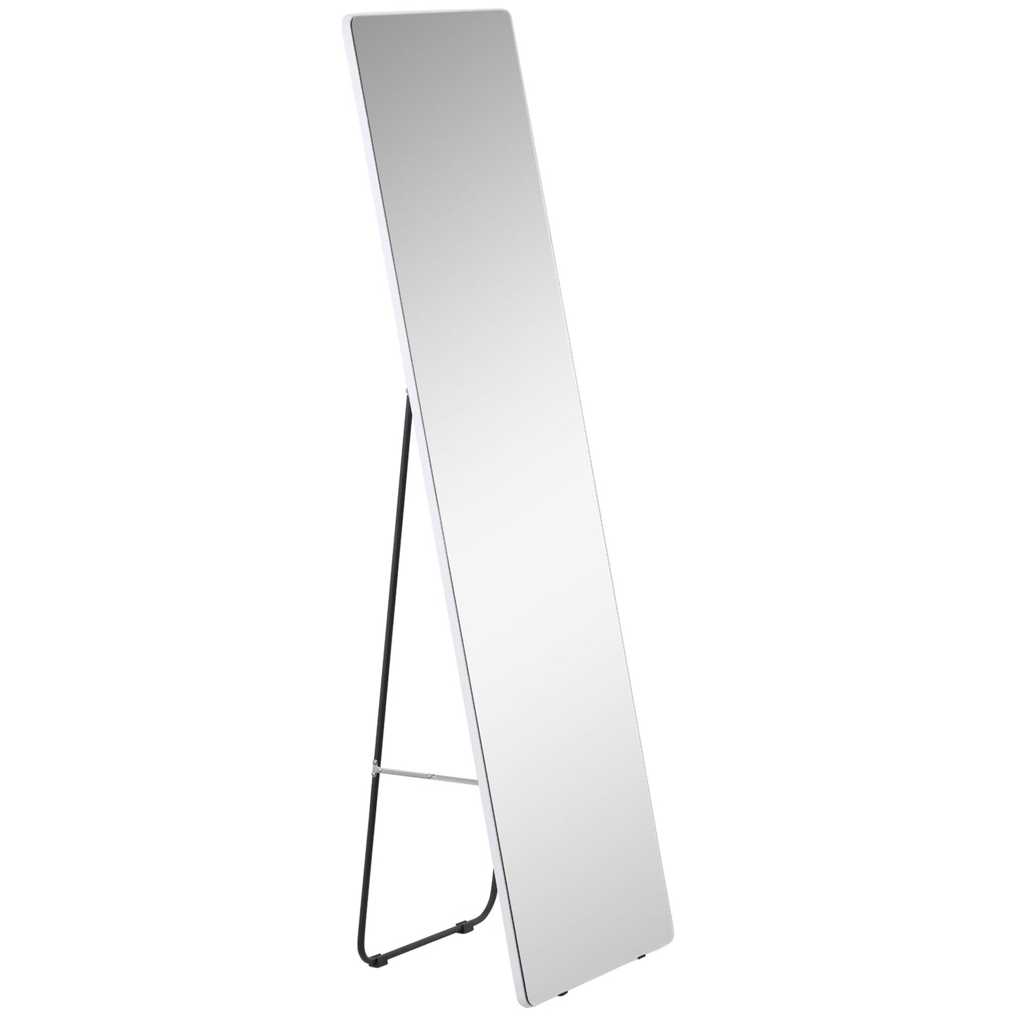 HOMCOM Standspiegel Wandspiegel Ganzkörperspiegel, Aluminium, 45 cm x 37 cm x 158,5 cm, Silber