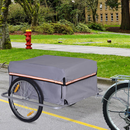 HOMCOM Fahrradanhänger Klappbar Lastenanhänger mit Kupplung,Transportwagen bis 40 kg belastbar, Transportanhänger Anhänger für Fahrrad Handwagen 140 x 88 x 60 cm