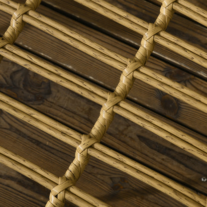 Outsunny 5-teilige Gartensitzgruppe، Boho-Stil، 1 Esstisch &amp; 4 Stühle، Auflagen، Polyrattan، بيج / طبيعي