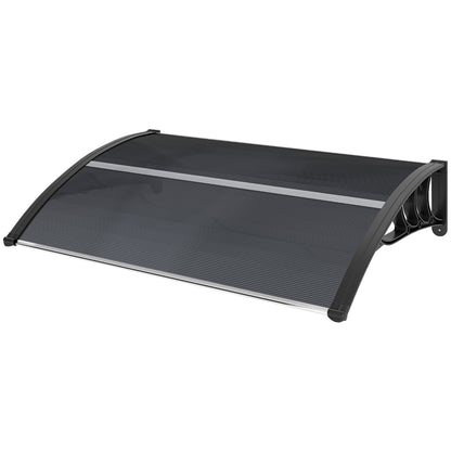 Outsunny Vordach, Haustürvordach, Überdachung für Eingänge und Fenster, 100L x 75B x 23H cm, Schwarz