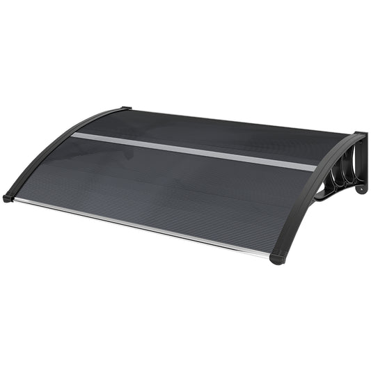 Outsunny Vordach, Haustürvordach, Überdachung für Eingänge und Fenster, 100L x 75B x 23H cm, Schwarz