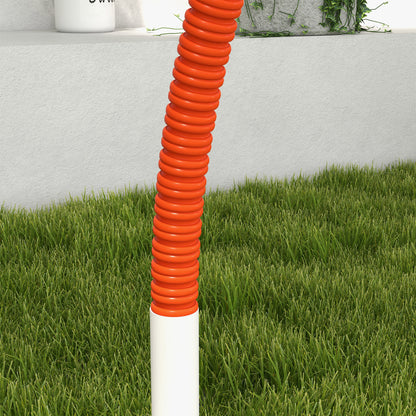 PawHut Agility-Set für Hunde, 4-teilig, inkl. Tragetasche, Kunststoff, 89x69x99 cm, Weiß+Orange