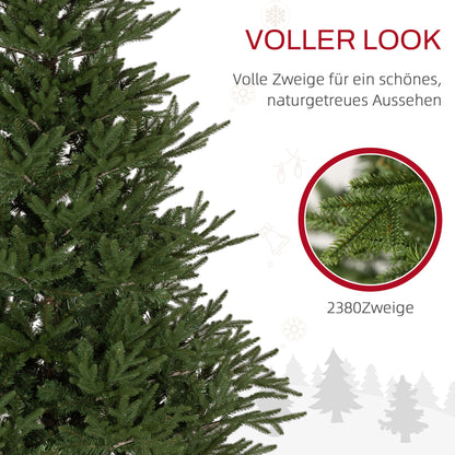 HOMCOM Weihnachtsbaum 183 cm, realistisches Aussehen, Schnellaufbau, inkl. Ständer, feuersicherer Kunststoff