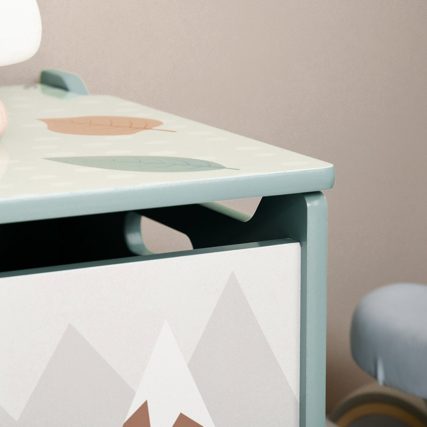 ZONEKIZ Aufbewahrungskiste, Spielzeugtruhe, Klappdeckel, niedliches Motiv, Grün