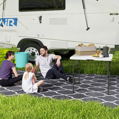 Outsunny Picknicktisch, Klappbarer Campingtisch, in zwei Höhen einstellbar, für Gartenpartys, Camping, Kunststoff, Metall, Weiß