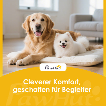 PawHut Hundetreppe 3 Stufen 36,5 cm Hoch Haustiertreppe für Kleine Hunde klappbar für Bett, Sofa, Couch Auto Cremeweiß