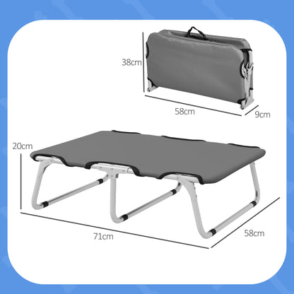 PawHut Hundebett, klappbar, robust & komfortabel, bis 10kg, 71x58x20cm, Grau