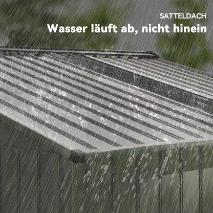 Outsunny Geräteschuppen aus Metall mit Schiebetüren und Belüftungsfenstern، 277 × 195 × 192 سم، غراو