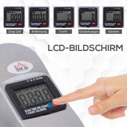 HOMCOM Mini Heimtrainer Arm-und Beintrainer Pedaltrainer für Senioren mit LCD-Display verstellbarer Widerstand Fitnessbike Hometrainer für Zuhause Heim Büro 35 x 40 x 31 cm Silber