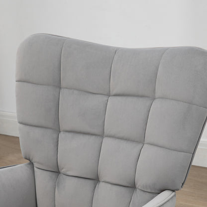 HOMCOM Relaxsessel mit Ottomane bis 120 kg Sessel mit Fußhocker, 2-teiliges Set, Grau