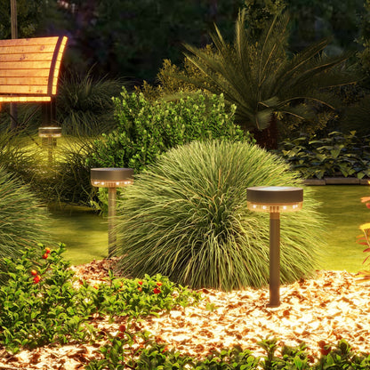Outsunny Solar Gartenleuchten, wasserdicht, Warmweiß LED, 10-12h Betriebszeit, Schwarz