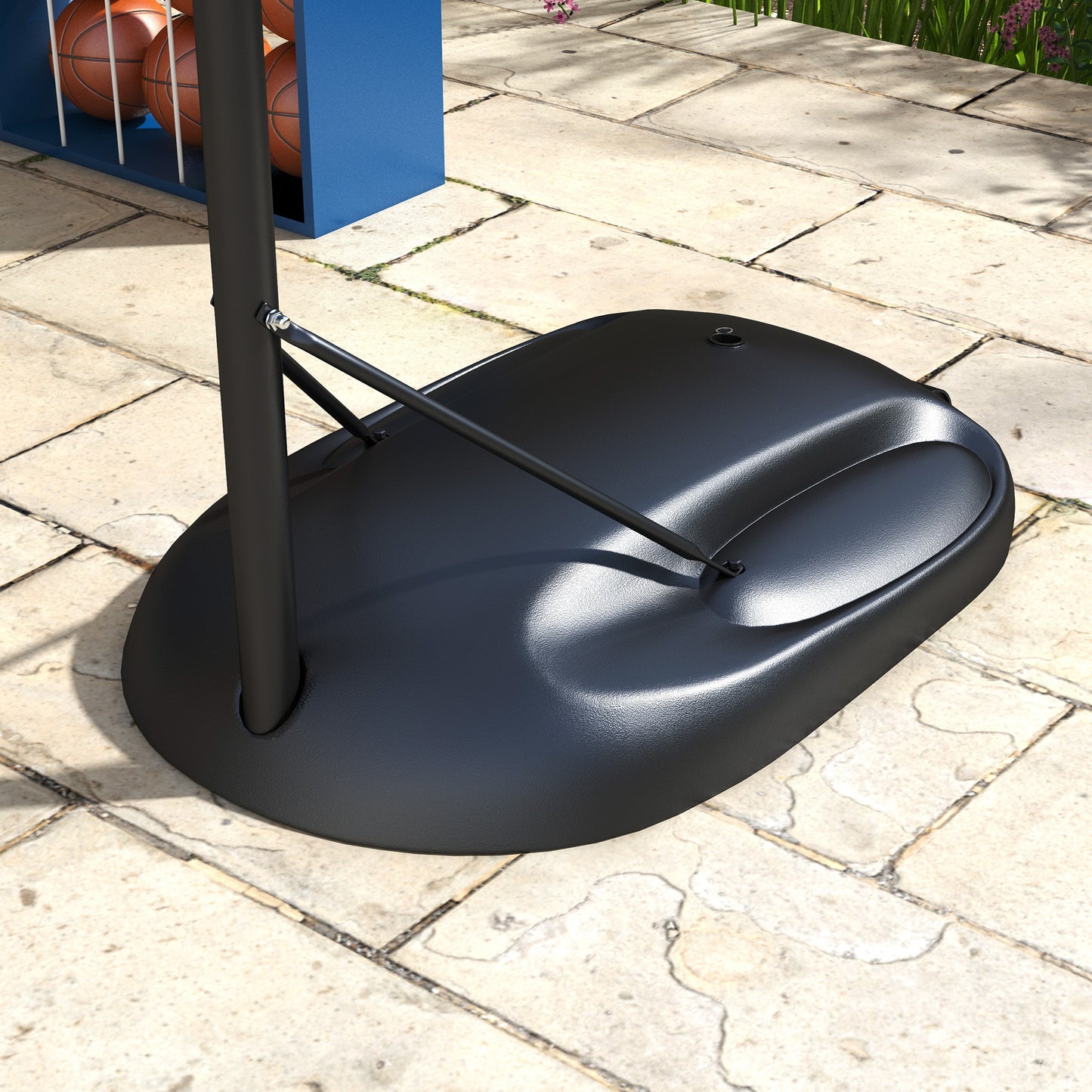 SPORTNOW Basketballständer، höhenverstellbar، قوي، 1,7-2,3 م Korbhöhe، Stahlrahmen، Schwarz