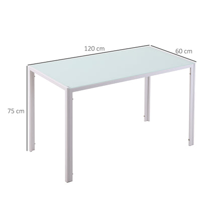 HOMCOM Esstisch Küchentisch großer Tisch, modern design, 120 cm x 60 cm x 75 cm, vit