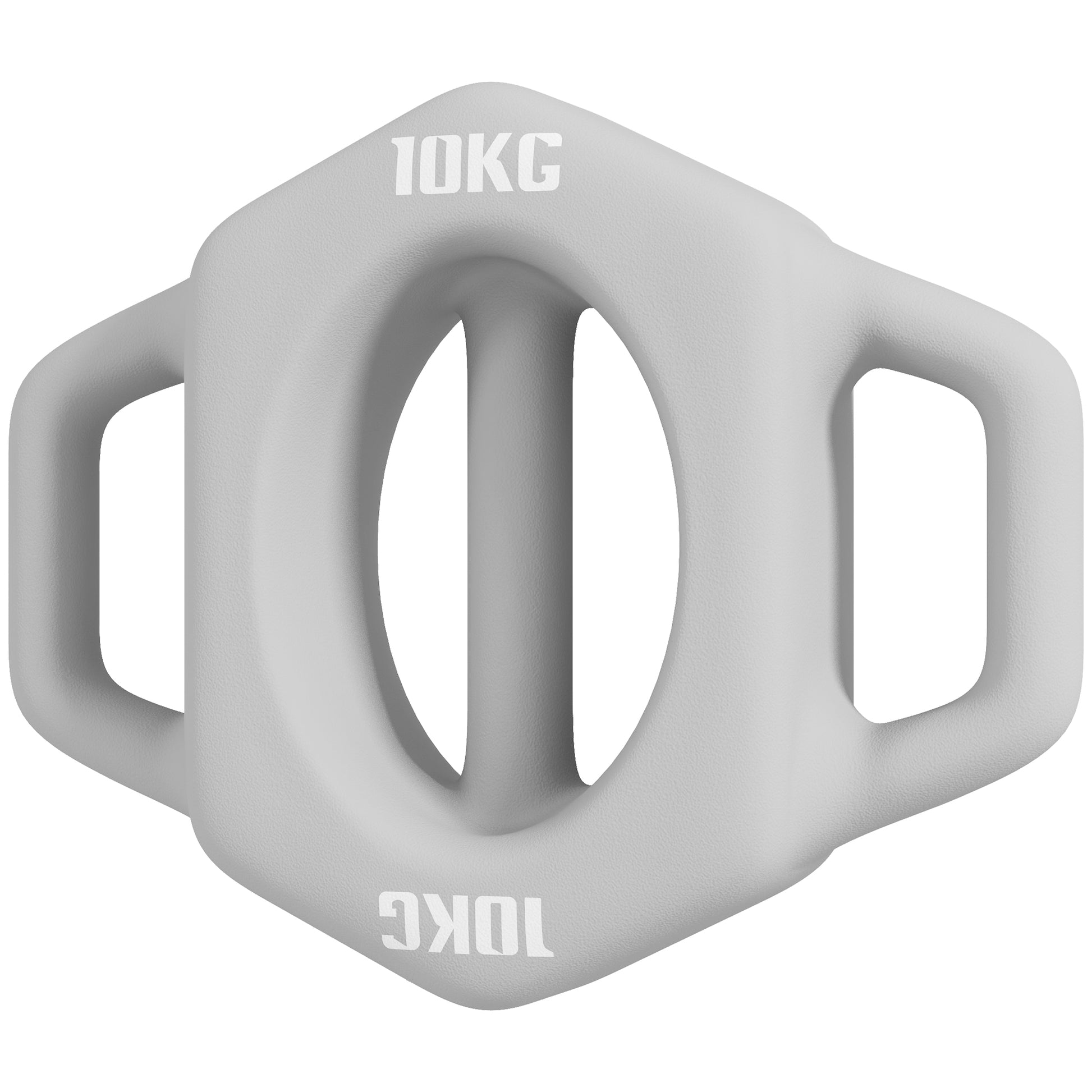 SPORTNOW 3-in-1 Multifunktionshantel, 10 kg, rutschfest, geruchsarm, Kunststoffmantel, Eisenkern, grau