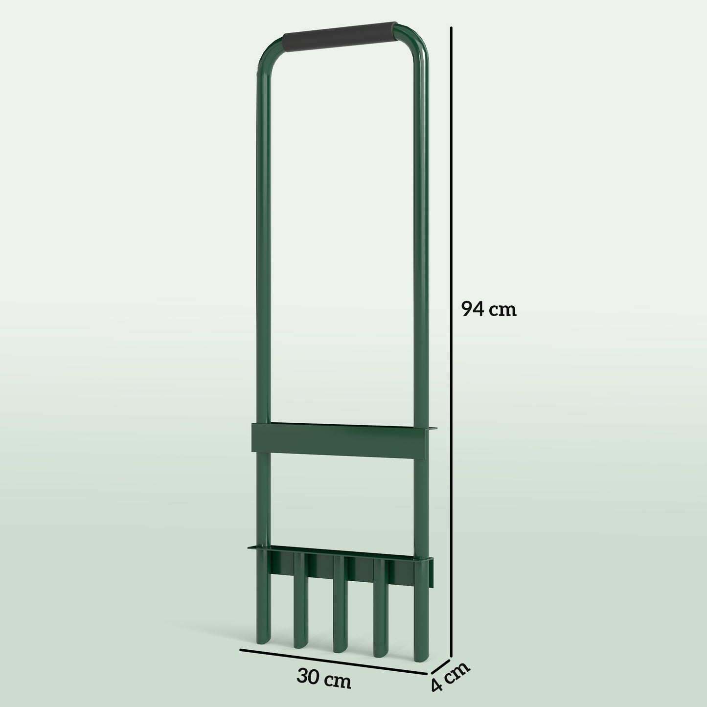 Outsunny Rasenlüfter Aerifizierer für Rasen 30cm Breite Manuell Rasenbelüfter mit rutschfest Griff für Garten Höfe Dunkelgrün