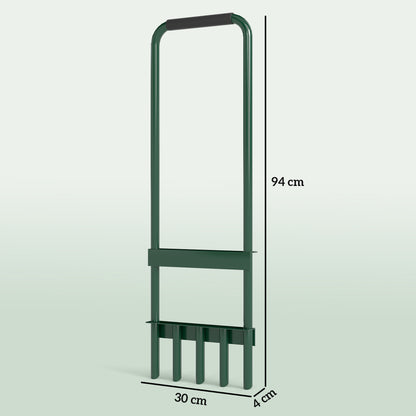 Outsunny Rasenlüfter Aerifizierer für Rasen 30cm Breite Manuell Rasenbelüfter mit rutschfest Griff für Garten Höfe Dunkelgrün