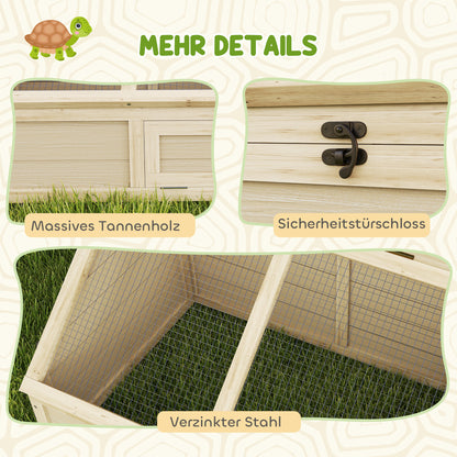 PawHut Schildkrötenbox, Outdoor Schildkrötengehege, bodenloses Design, leicht zu öffnen, Schildkrötenhaus, Natur